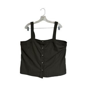 Alex Marie Button Front Boxy Army Green Tank XL